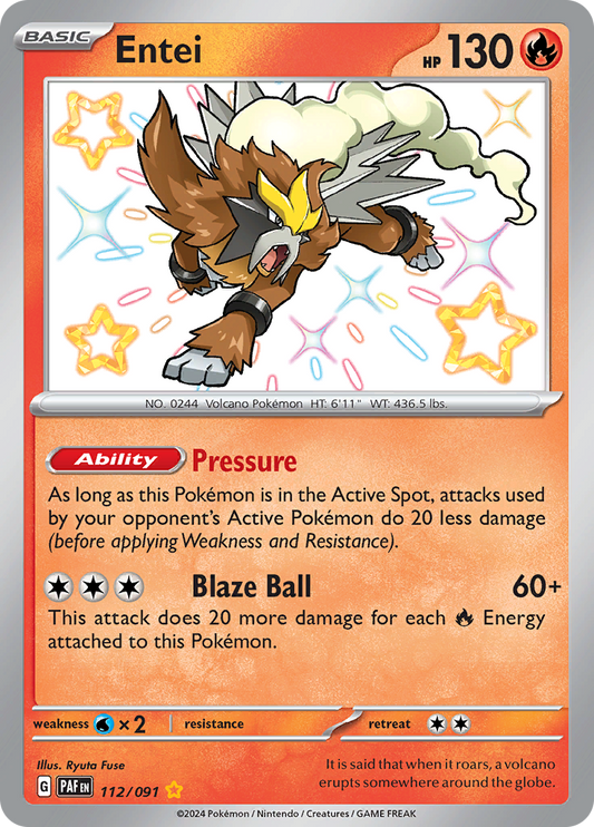 Entei - #112/91 - Pokémon Scarlet & Violet - Paldean Fates