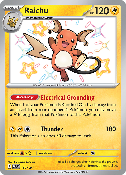Raichu - #132/91 - Pokémon Scarlet & Violet - Paldean Fates