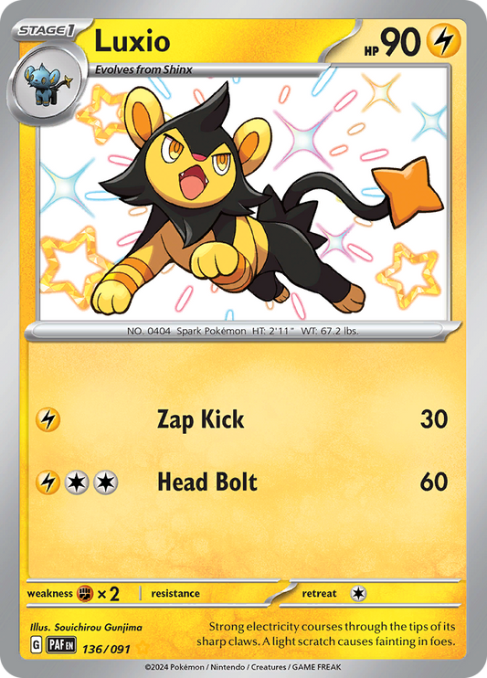 Luxio - #136/91 - Pokémon Scarlet & Violet - Paldean Fates
