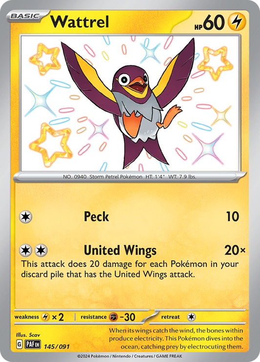 Wattrel - #145/91 - Pokémon Scarlet & Violet - Paldean Fates