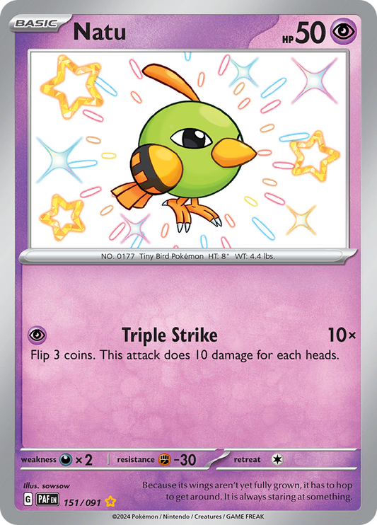 Natu - #151/91 - Pokémon Scarlet & Violet - Paldean Fates