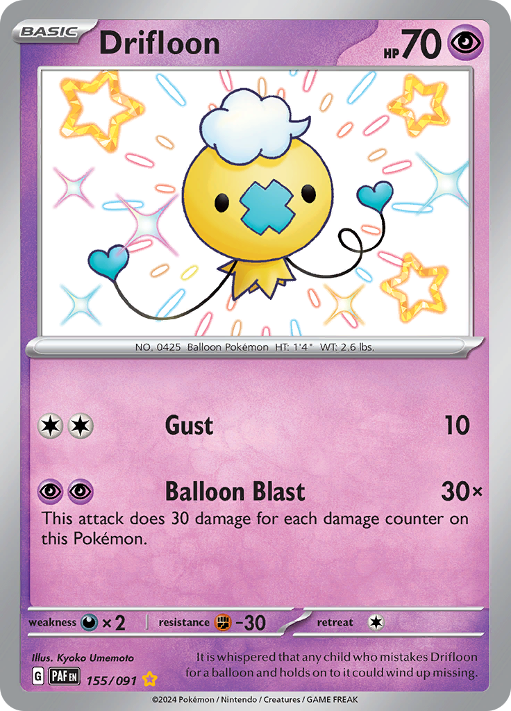 Drifloon - #155/91 - Pokémon Scarlet & Violet - Paldean Fates