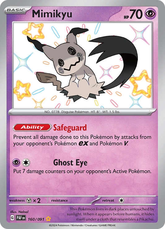 Mimikyu - #160/91 - Pokémon Scarlet & Violet - Paldean Fates
