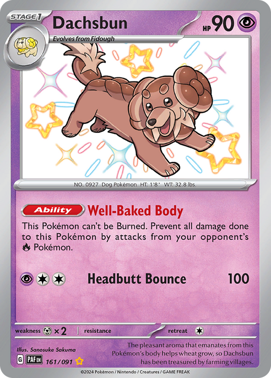 Dachsbun - #161/91 - Pokémon Scarlet & Violet - Paldean Fates