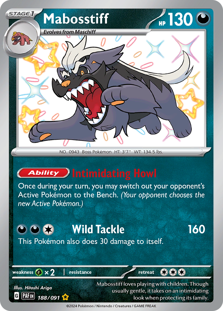 Mabosstiff - #188/91 - Pokémon Scarlet & Violet - Paldean Fates