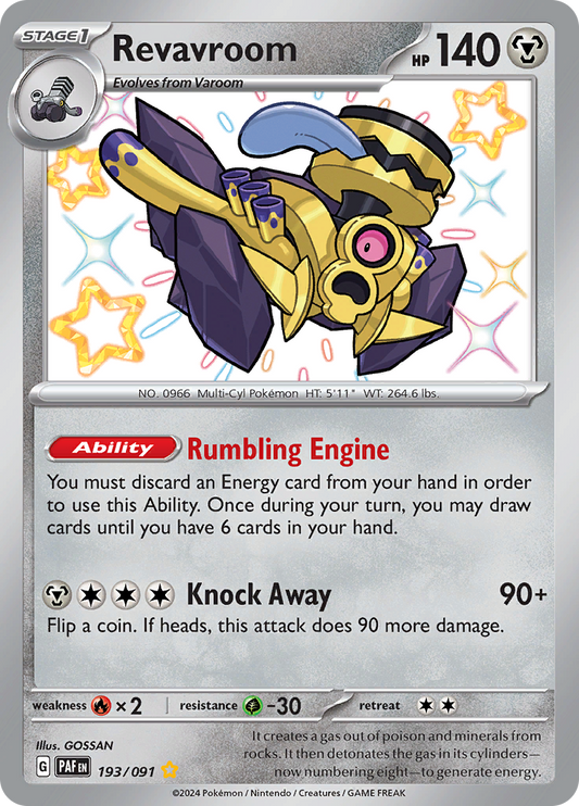 Revavroom - #193/91 - Pokémon Scarlet & Violet - Paldean Fates