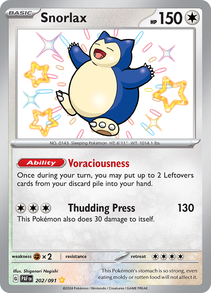 Snorlax - #202/91 - Pokémon Scarlet & Violet - Paldean Fates