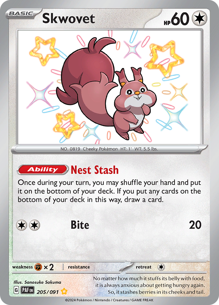 Skwovet - #205/91 - Pokémon Scarlet & Violet - Paldean Fates
