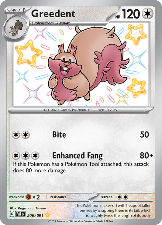 Greedent - #206/91 - Pokémon Scarlet & Violet - Paldean Fates