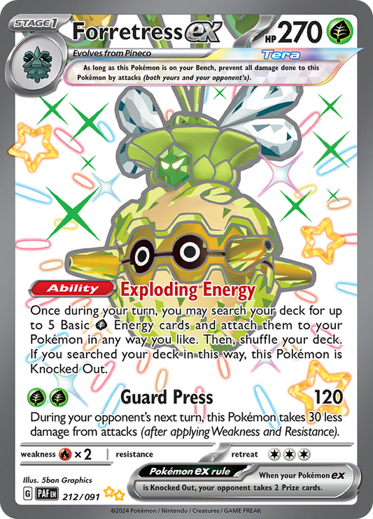 Forretress ex - #212/91 - Pokémon Scarlet & Violet - Paldean Fates
