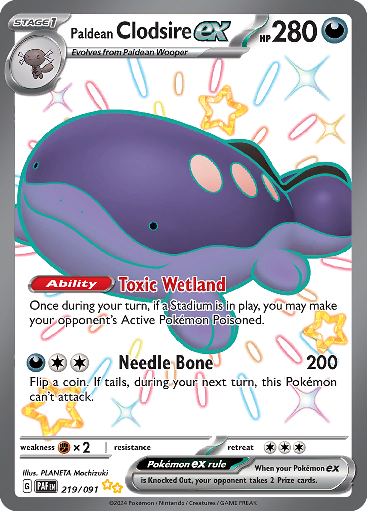 Paldean Clodsire ex - #219/91 - Pokémon Scarlet & Violet - Paldean Fates