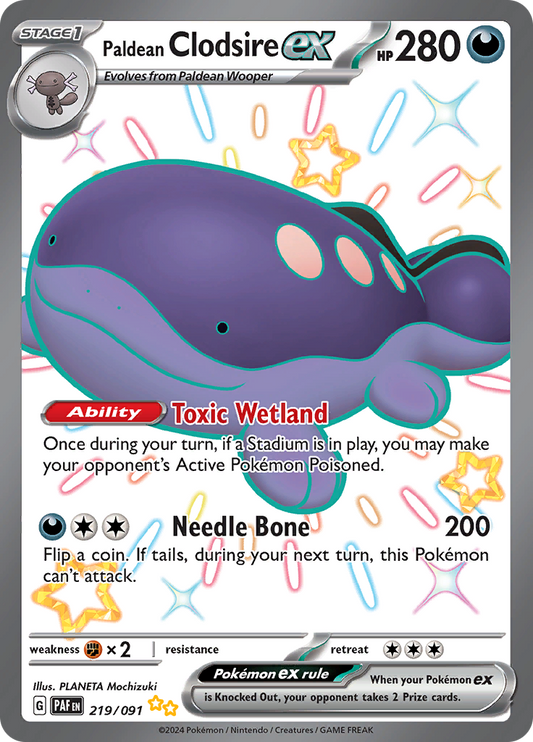 Paldean Clodsire ex - #219/91 - Pokémon Scarlet & Violet - Paldean Fates