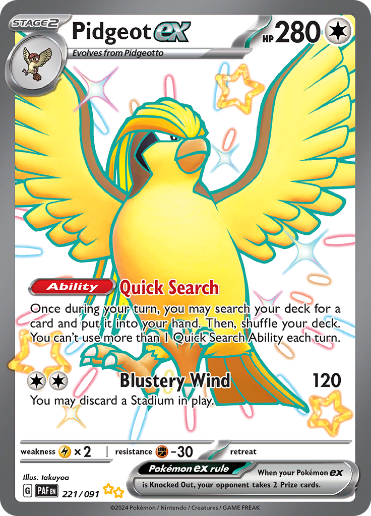 Pidgeot ex - #221/91 - Pokémon Scarlet & Violet - Paldean Fates