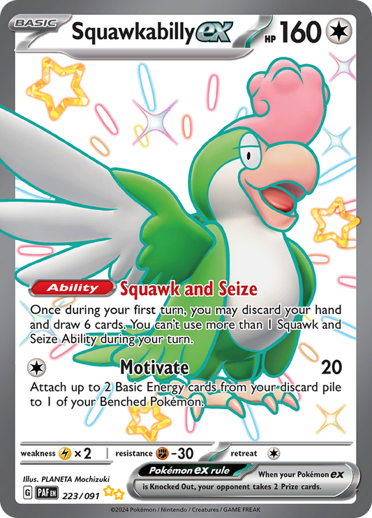 Squawkabilly ex - #223/91 - Pokémon Scarlet & Violet - Paldean Fates