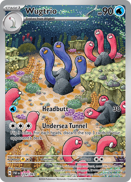 Wugtrio - #224/91 - Pokémon Scarlet & Violet - Paldean Fates