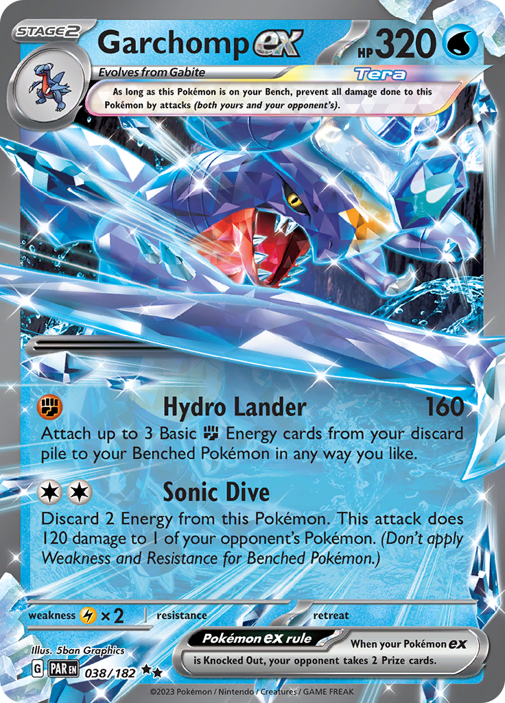 Garchomp ex - #38/182 - Pokémon Scarlet & Violet - Paradox Rift