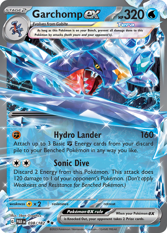 Garchomp ex - #38/182 - Pokémon Scarlet & Violet - Paradox Rift
