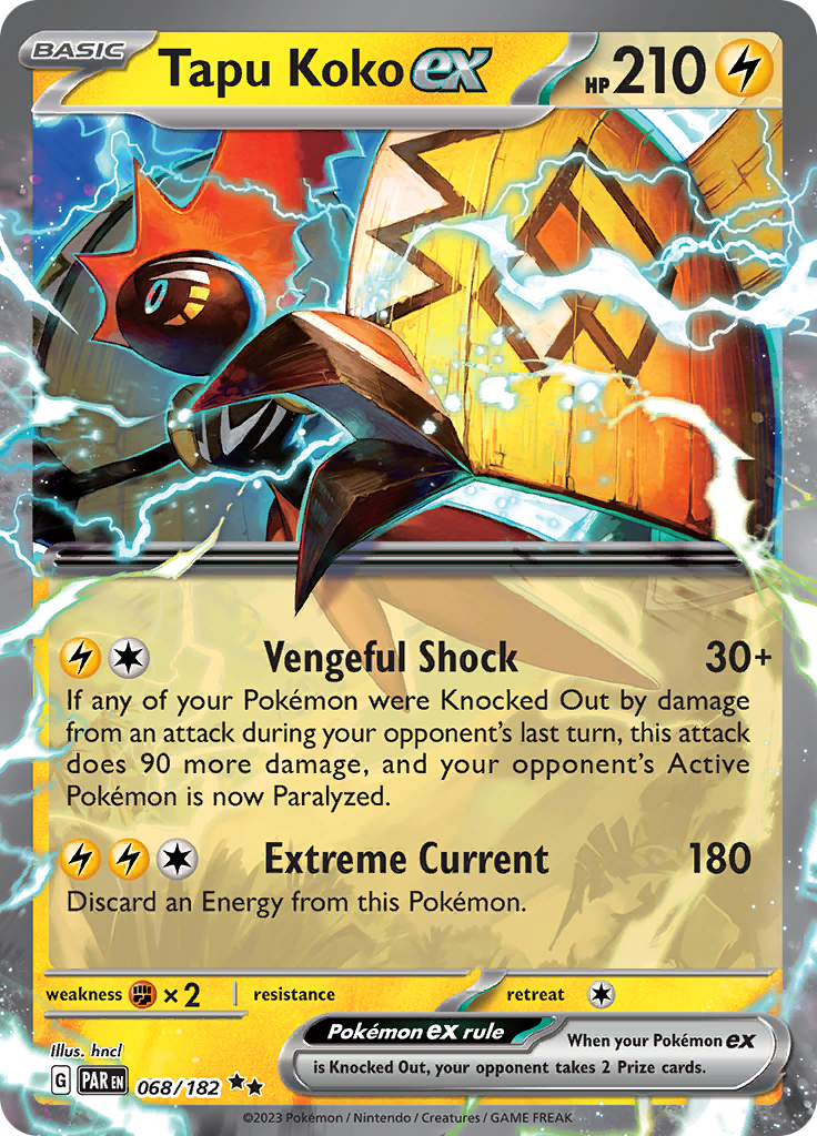 Tapu Koko ex - #68/182 - Pokémon Scarlet & Violet - Paradox Rift