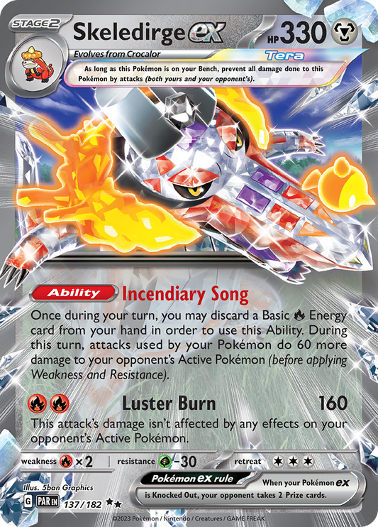Skeledirge ex - #137/182 - Pokémon Scarlet & Violet - Paradox Rift
