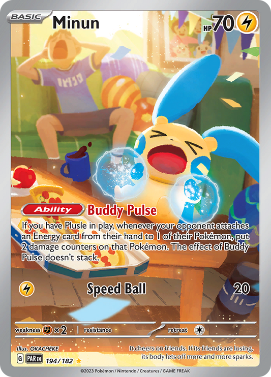 Minun - #194/182 - Pokémon Scarlet & Violet - Paradox Rift