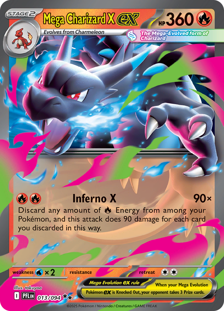 Mega Charizard X ex - #013/094 - Pokémon Mega Evolution - Phantasmal Flames