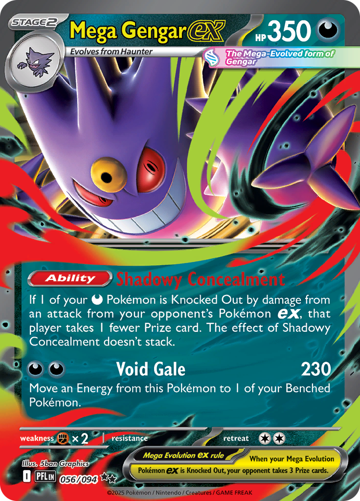 Mega Gengar ex - #056/094 - Pokémon Mega Evolution - Phantasmal Flames