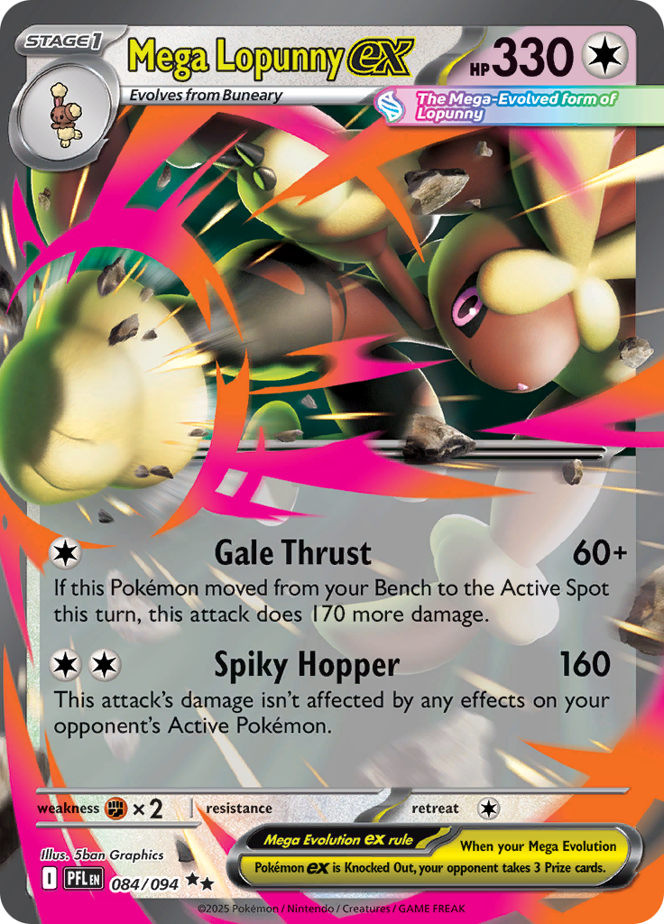 Mega Lopunny ex - #084/094 - Pokémon Mega Evolution - Phantasmal Flames