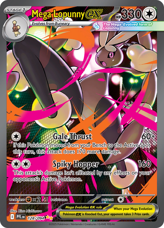 Mega Lopunny ex - #128/094 - Pokémon Mega Evolution - Phantasmal Flames