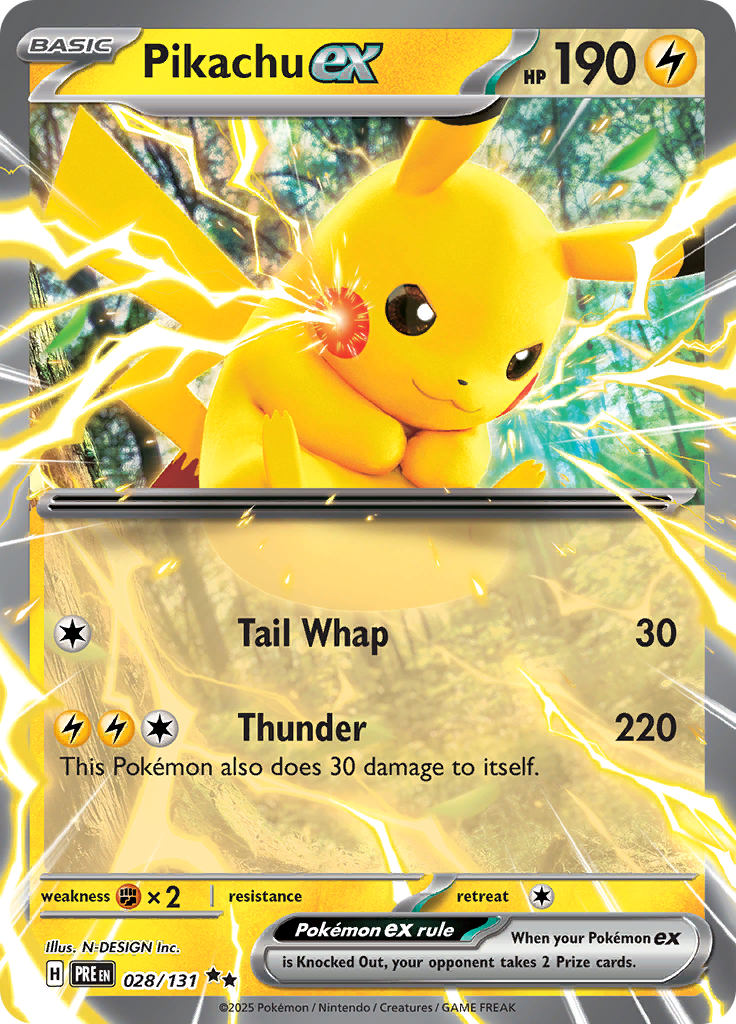 Pikachu ex - #28/131 - Pokémon Scarlet & Violet - Prismatic Evolution