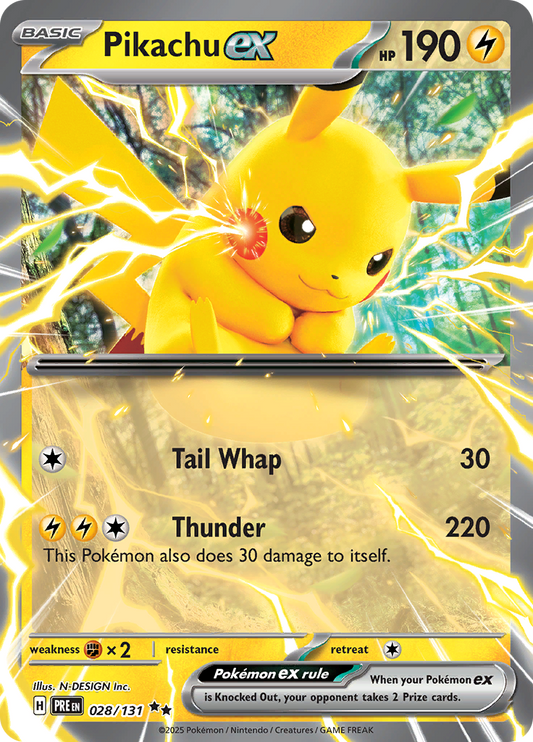 Pikachu ex - #28/131 - Pokémon Scarlet & Violet - Prismatic Evolution