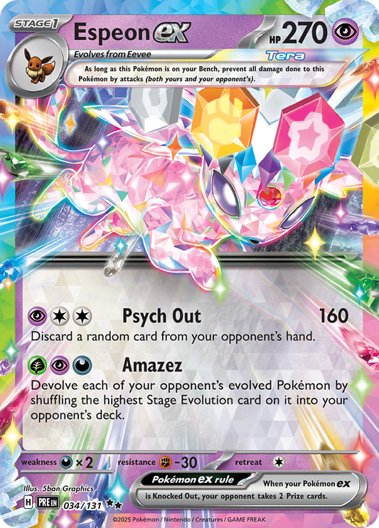 Espeon ex - #34/131 - Pokémon Scarlet & Violet - Prismatic Evolution