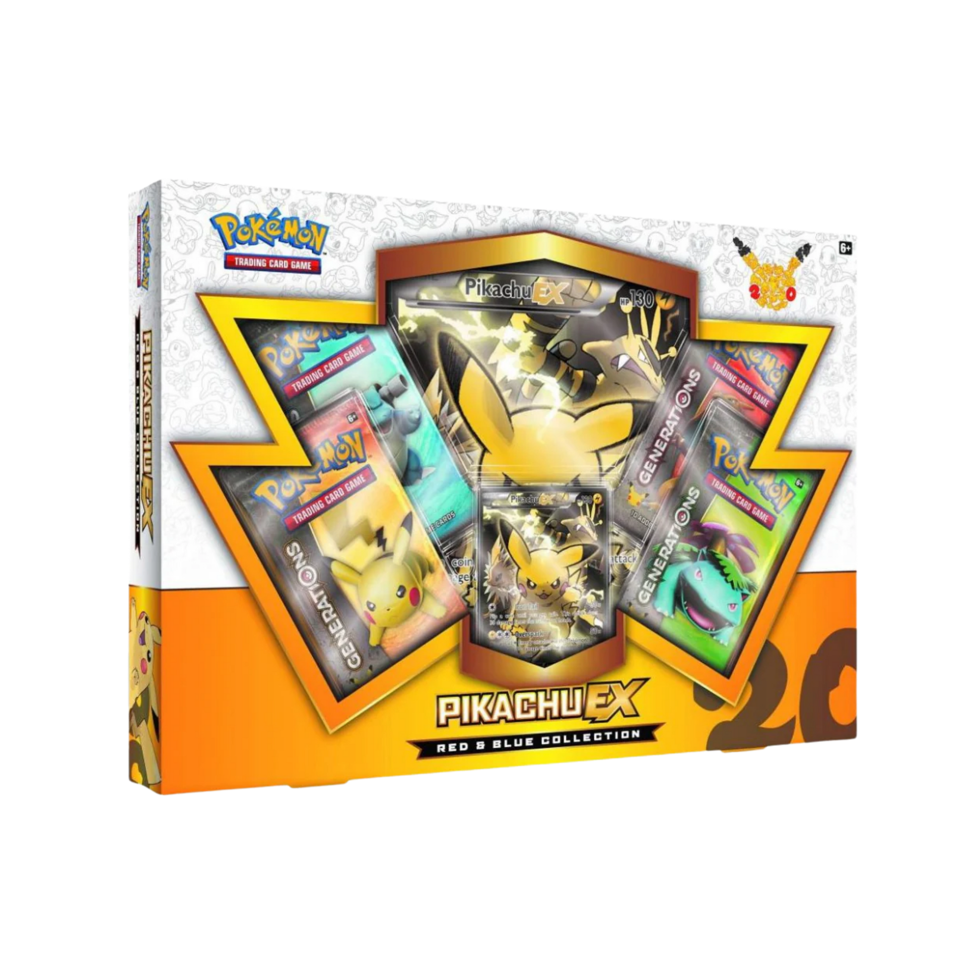 Pokémon XY Generations Pikachu EX Red and Blue Collection Box med 4 booster packs och Pikachu EX promo