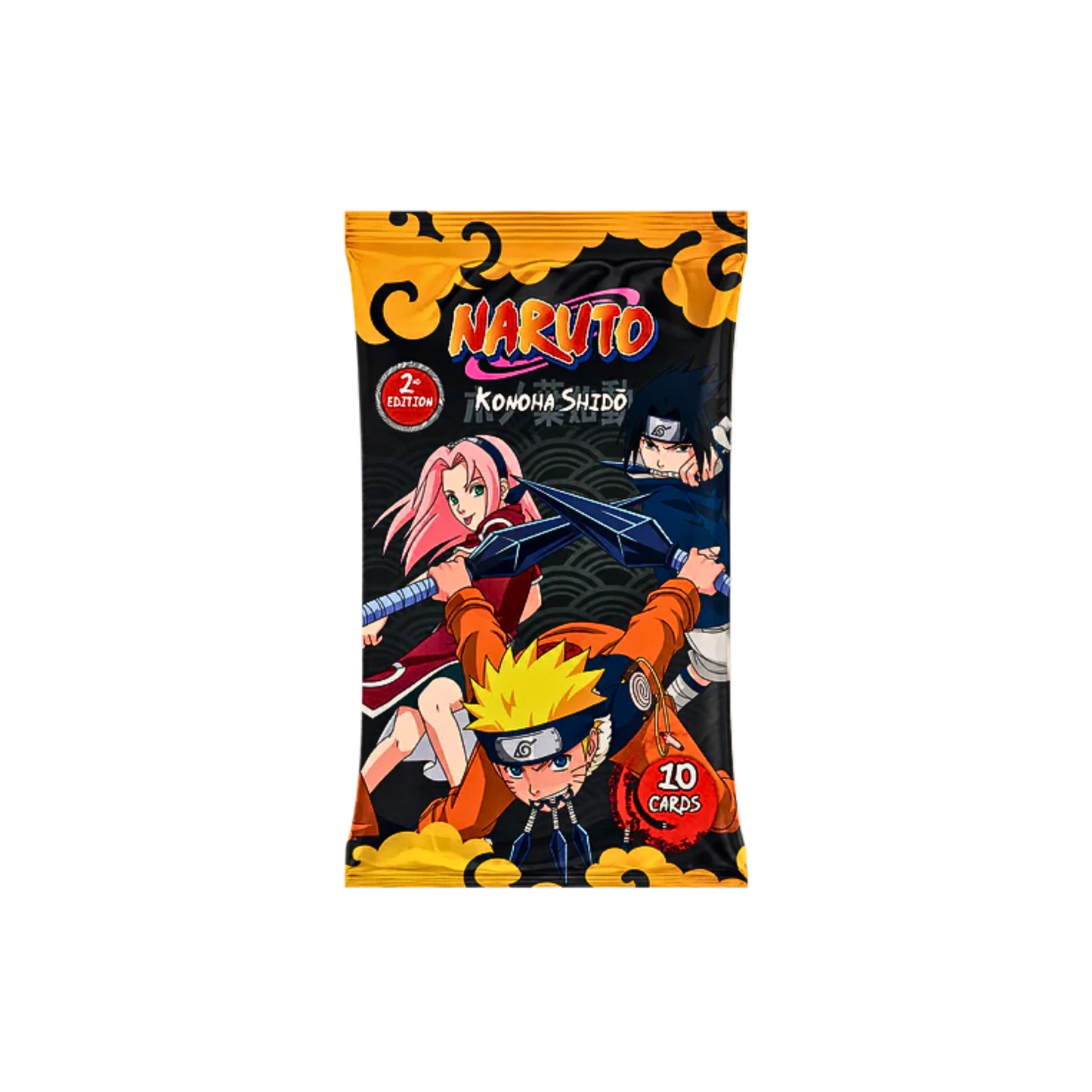 Naruto Mythos TCG Konoha Shido 2nd Edition Booster Pack fabriksförseglat.