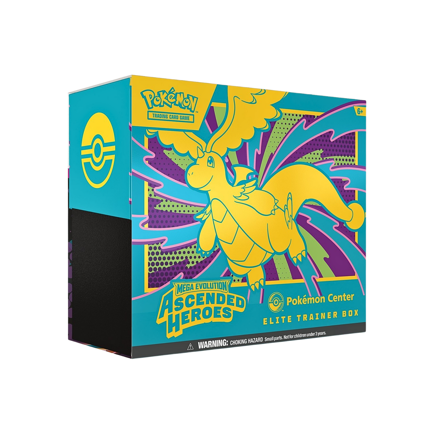 Pokémon Mega Evolution Pokémon Center Ascended Heroes Elite Trainer Box med 11 booster packs och exklusivt Pokémon Center promo-kort.