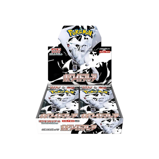 Pokemon Scarlet & Violet White Flare japansk booster box fabriksförseglad med ljus design
