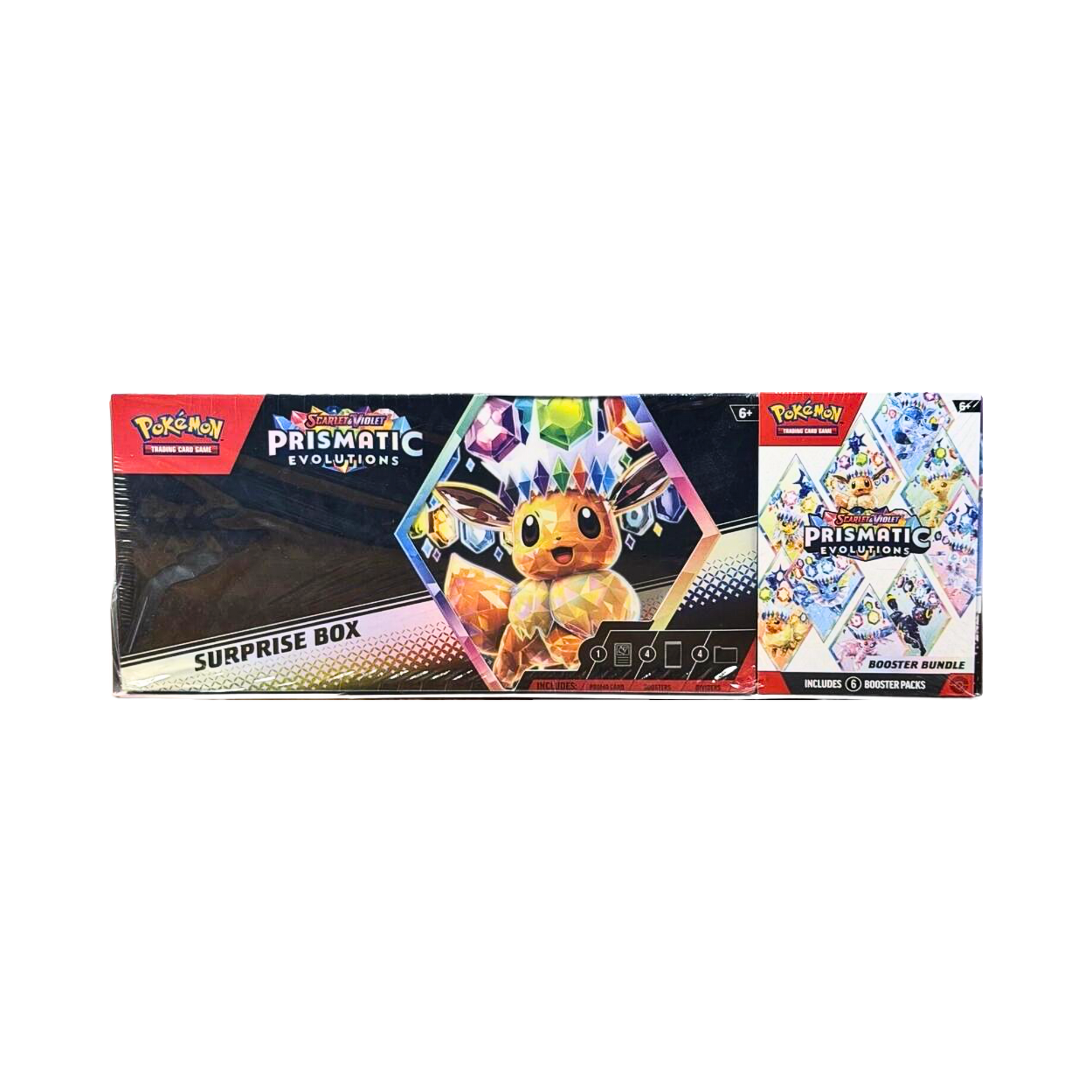 Prismatic Evolutions Booster Bundle och Surprise Box combo