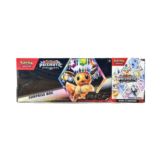 Prismatic Evolutions Booster Bundle och Surprise Box combo