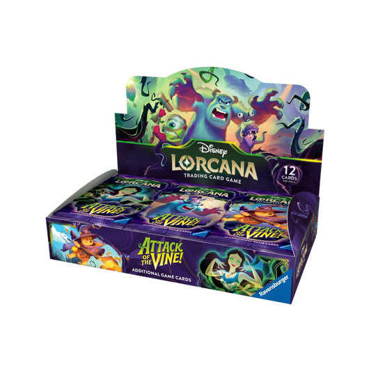 Disney Lorcana Attack of the Vine Booster Box med 24 fabriksförseglade booster packs.