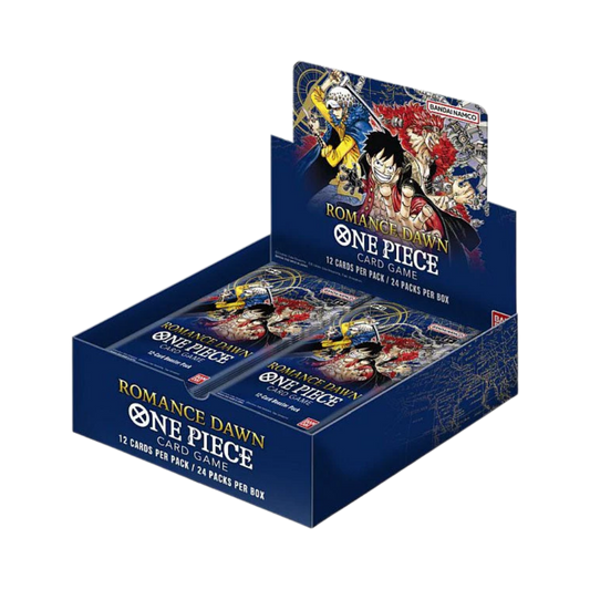 One Piece Card Game OP-01 Romance Dawn Booster Box White Bottom English med 24 booster packs.
