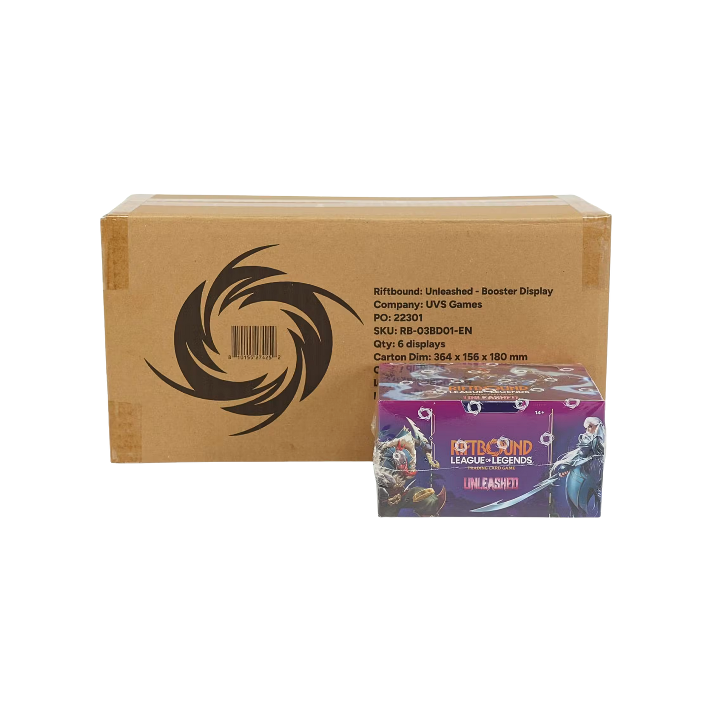 Riftbound League of Legends TCG Unleashed Booster Box Sealed Case med 6 fabriksförseglade Booster Boxes.