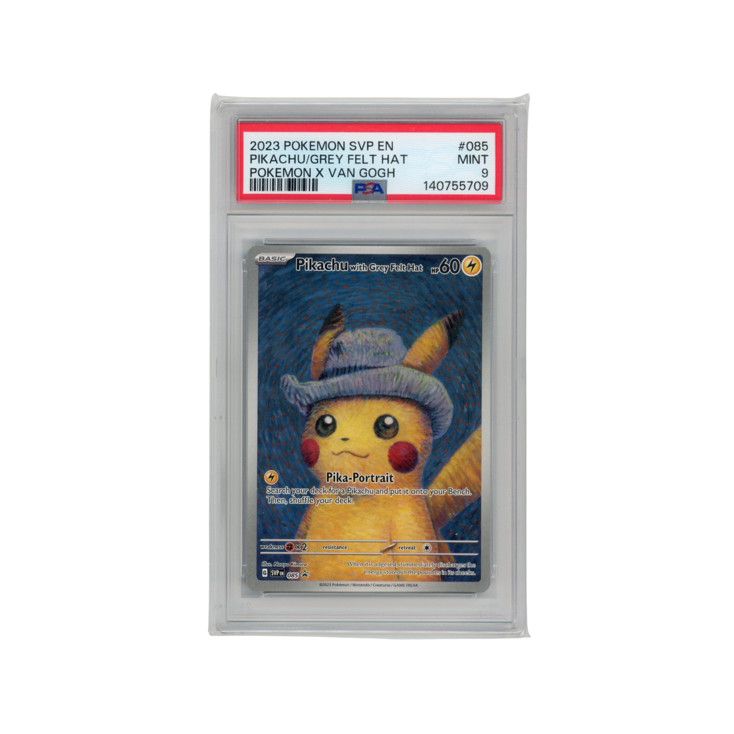 Pikachu Grey Felt Hat - #SVP085 PSA 9 - Pokémon Scarlet &amp; Violet: Promo