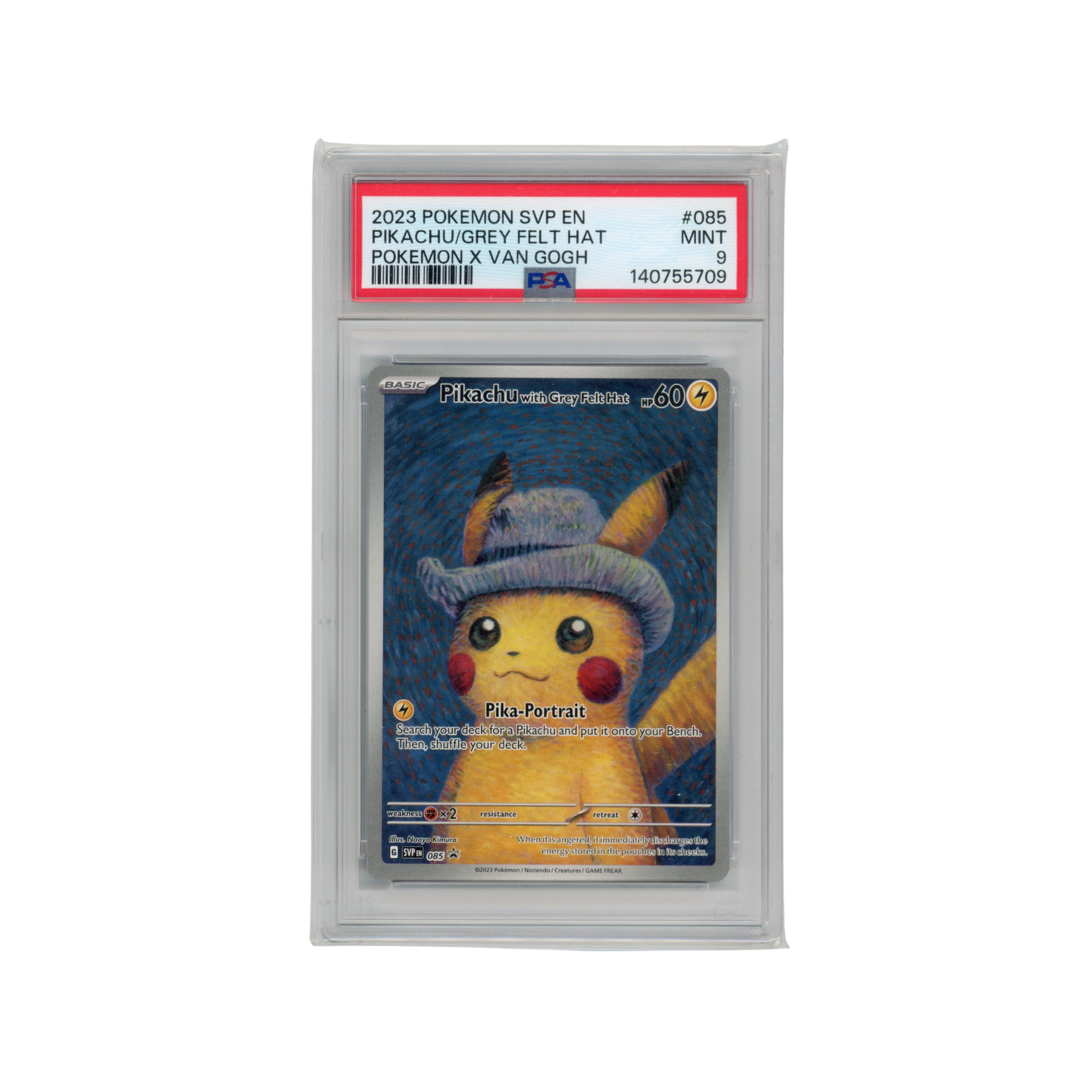 Pikachu Grey Felt Hat - #SVP085 PSA 9 - Pokémon Scarlet &amp; Violet: Promo