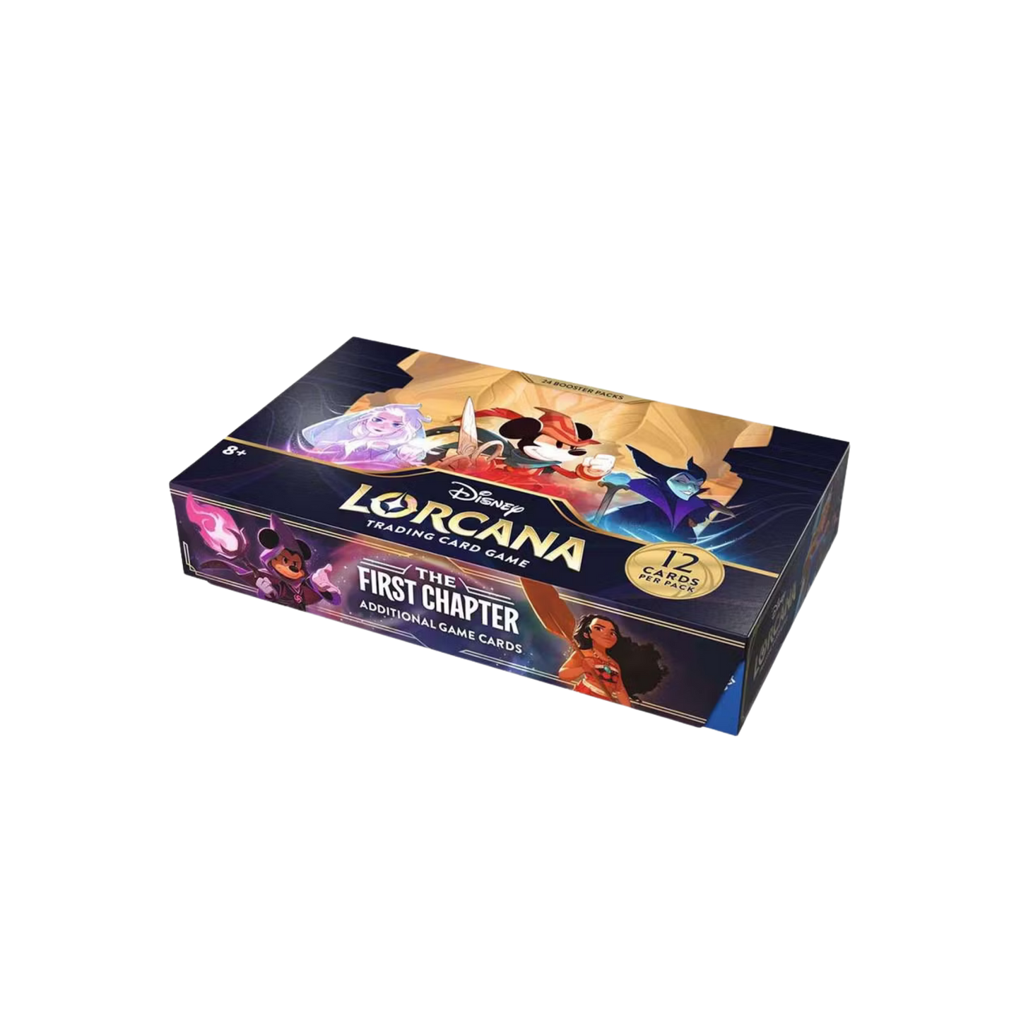 Disney Lorcana The First Chapter Booster Box med 24 booster packs och klassiska Disney-karaktärer.