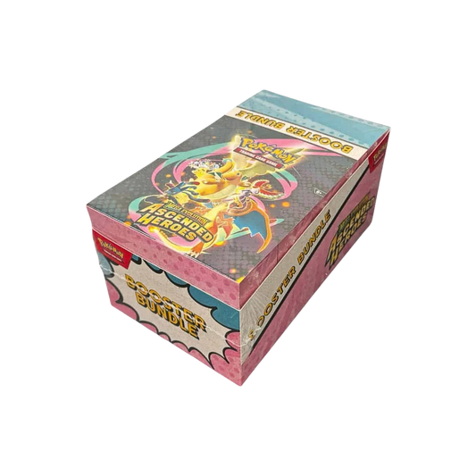 Pokémon Mega Evolution Ascended Heroes Booster Bundle Display med 10 Booster Bundles och totalt 60 booster packs.
