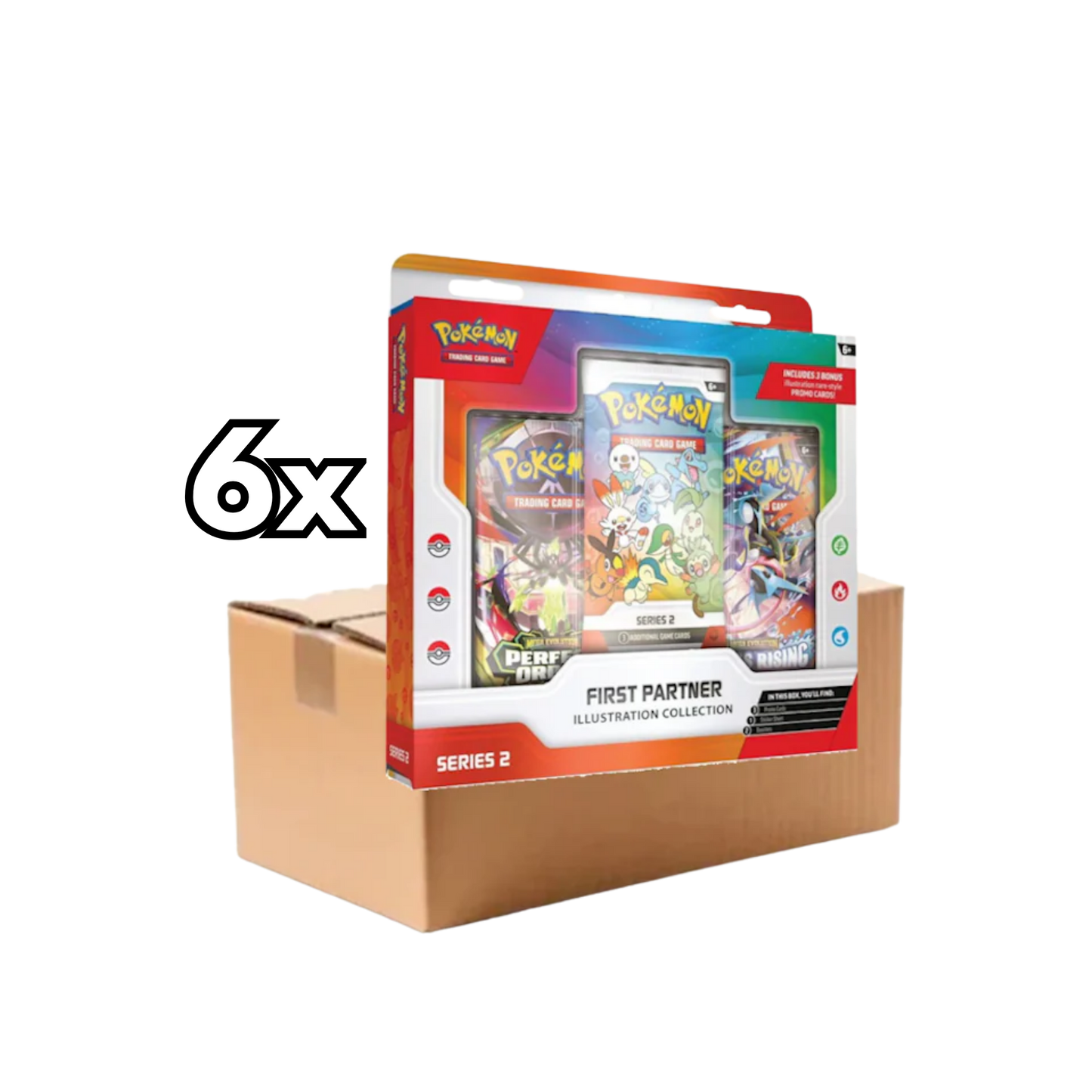Pokémon TCG First Partner Illustration Collection Series 2 Sealed Case fabriksförseglat originalcase.