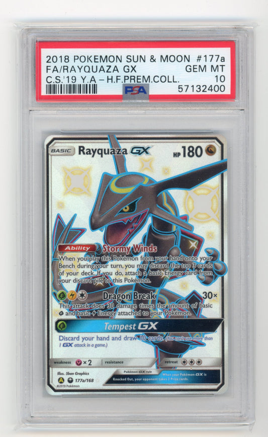 Rayquaza GX - #177a PSA 10 - Pokémon Sun & Moon: Hidden Fates