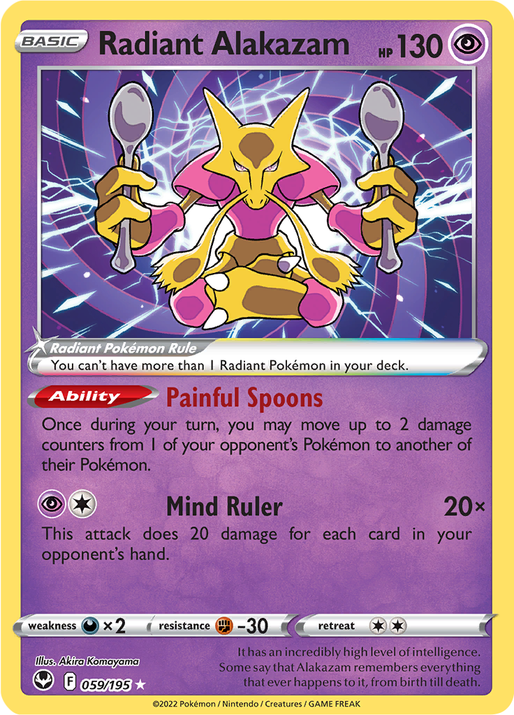 Radiant Alakazam - #59/195 - Pokémon Sword & Shield - Silver Tempest