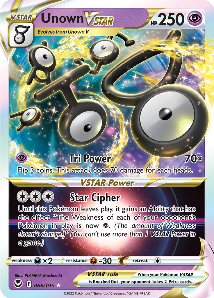 Unown VSTAR - #66/195 - Pokémon Sword & Shield - Silver Tempest