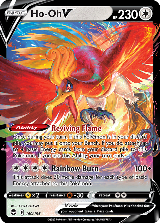 Ho-Oh V - #140/195 - Pokémon Sword & Shield - Silver Tempest