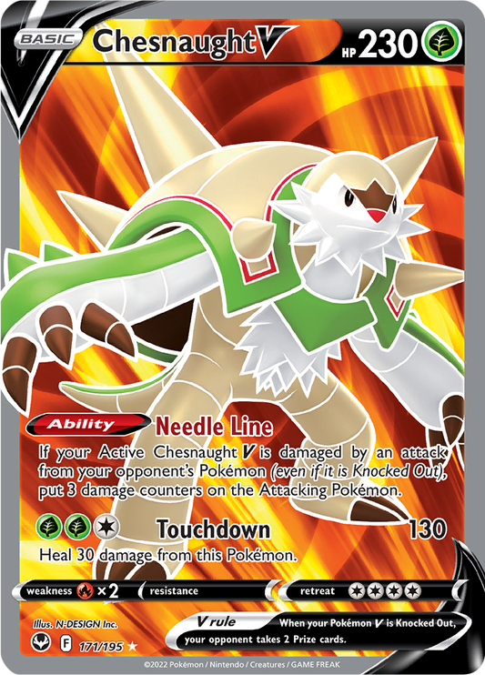Chesnaught V - #171/195 - Pokémon Sword & Shield - Silver Tempest
